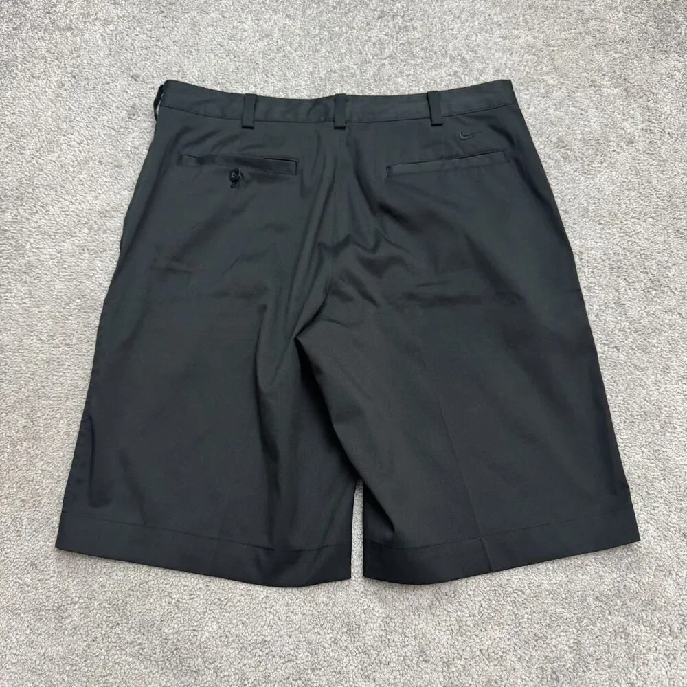Nike Dri-Fit Golf Chino Shorts Men 32 Black Flat Front Stretch Activewear Preppy